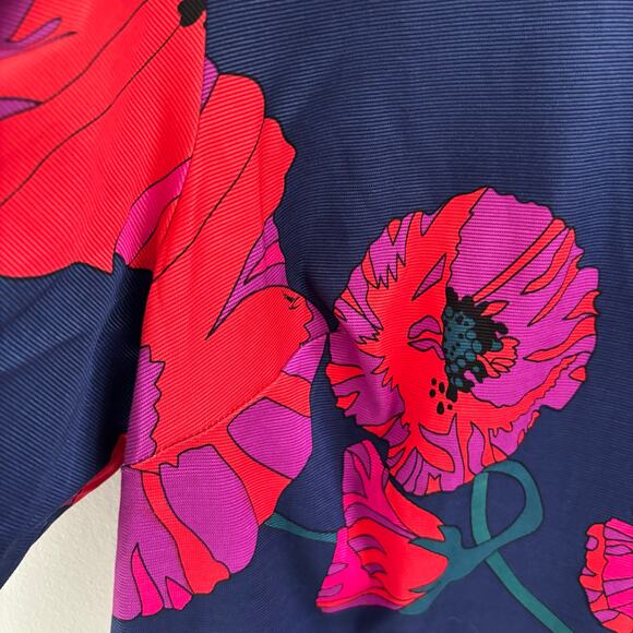 Trina Turk Blue Note Floral Dress Cocktail Size 14 - Picture 6 of 11